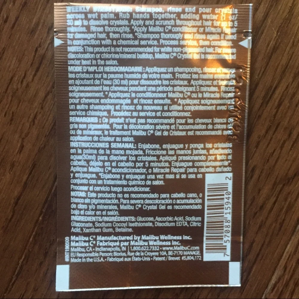 x4 Malibu C Hard Water Stain Remover Packets‎